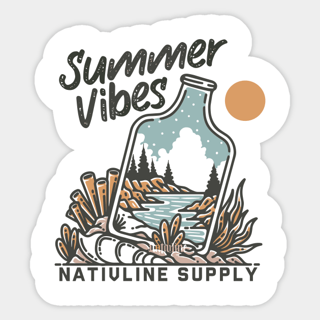 Sun-Kissed Serenity: Nature's Symphony Sticker by linenativ